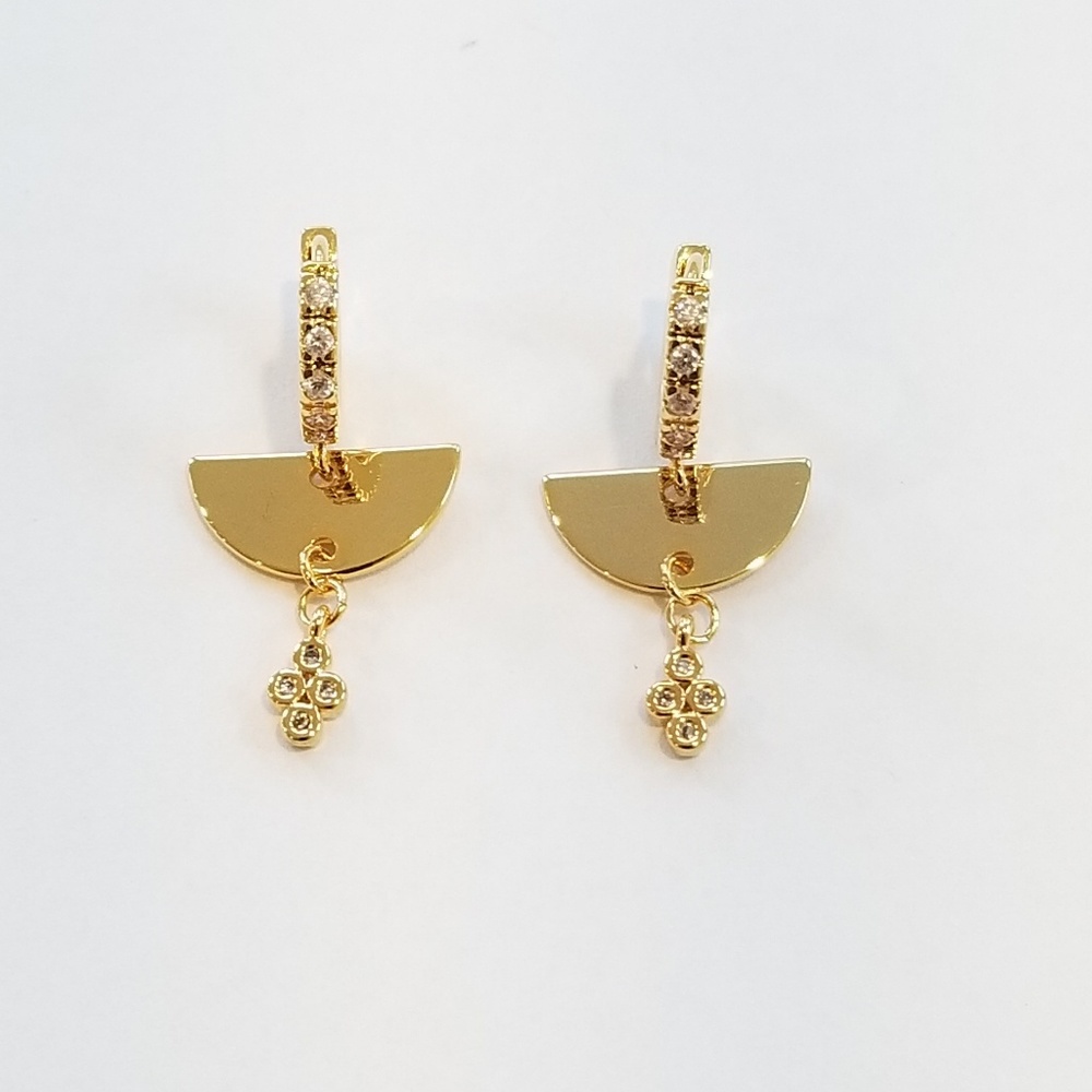 COPY - 16k gold elactroplated CZ huggie hoops